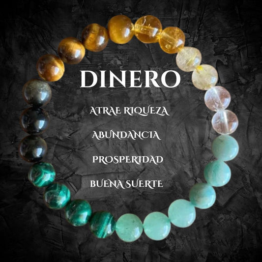 Pulsera del Dinero | Piedras Naturales de Malachite Stone