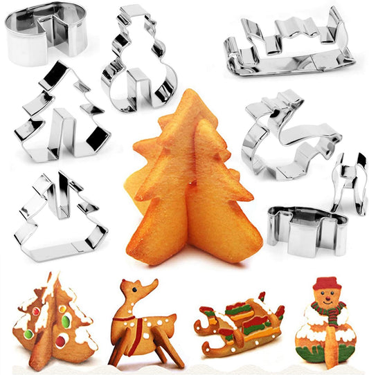 3D Christmas Cookie Cutter (8pcs)